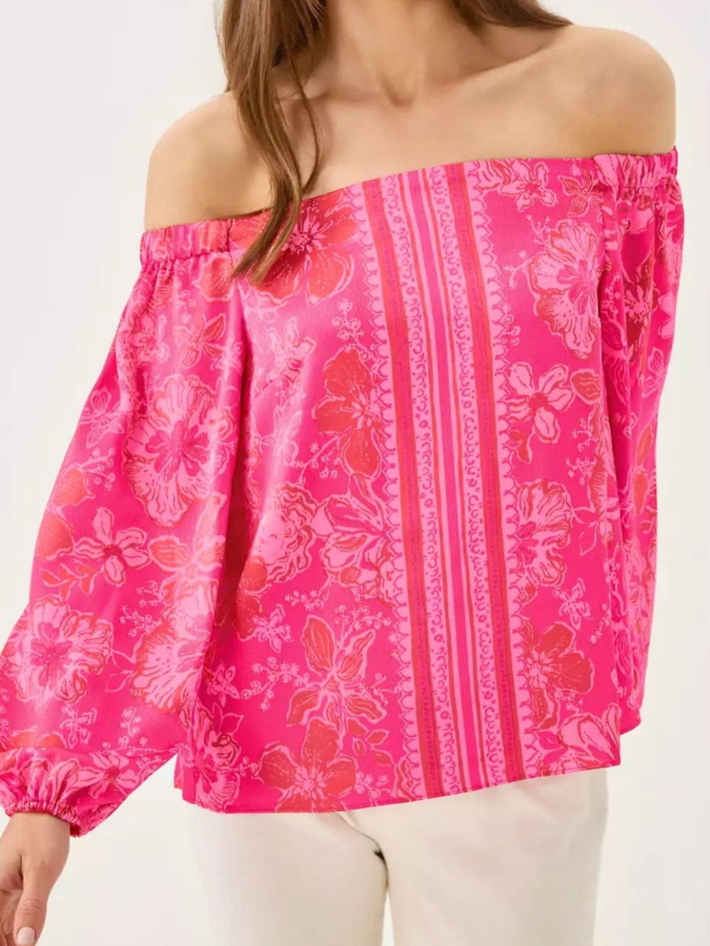NEW LILLY PULITZER Elizabethany Off-the-Shoulder Top size: M
